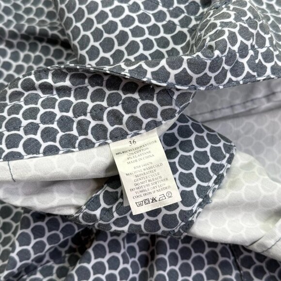 Faherty Mens Gray & White Slim Fit  Fishscale Batik Print Boardshort Size 36 - Picture 4 of 11